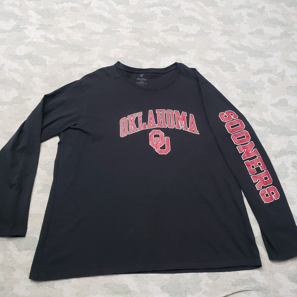 Oklahoma Sooners Top Womens 2XL Black Fanatics Long Sleeve Spell Out